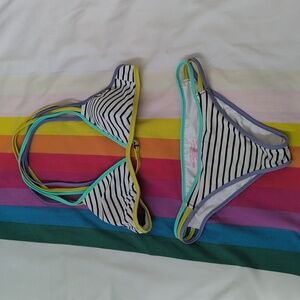 Victoria's Secret Happy Stripe Bikini Set